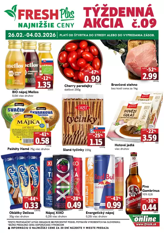 Katalóg Fresh v Bratislava | Týždenná akcia FRESH Plus | 2026-02-26T00:00:00.000Z - 2026-03-04T00:00:00.000Z