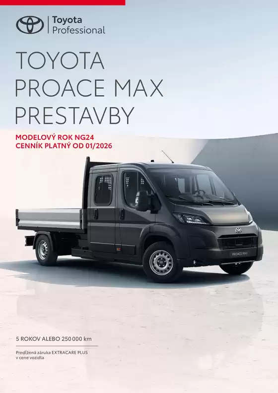 Katalóg Toyota v Rajecké Teplice | Cennik proace MAX prestavby | 2026-01-01T00:00:00.000Z - 2026-12-31T00:00:00.000Z
