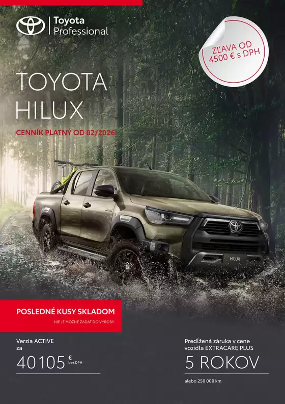 Katalóg Toyota v Rajecké Teplice | Cennik novy hilux | 2026-01-01T00:00:00.000Z - 2026-12-31T00:00:00.000Z