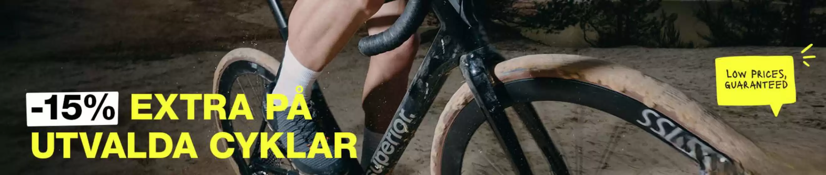 -15% extra pa utvalda cyklar!