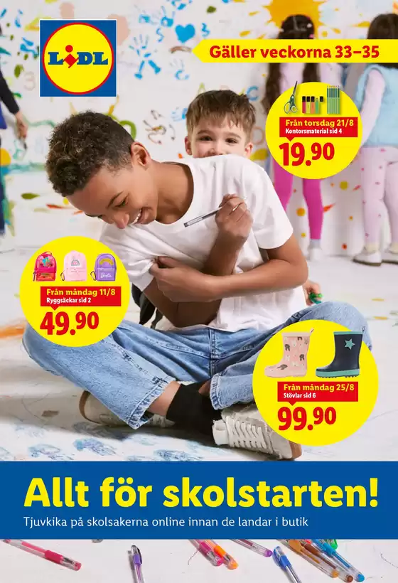 Lidl-katalog i Bunkeflostrand | Nationell Allt för skolstarten! | 2025-08-11T00:00:00.000Z - 2025-08-31T00:00:00.000Z