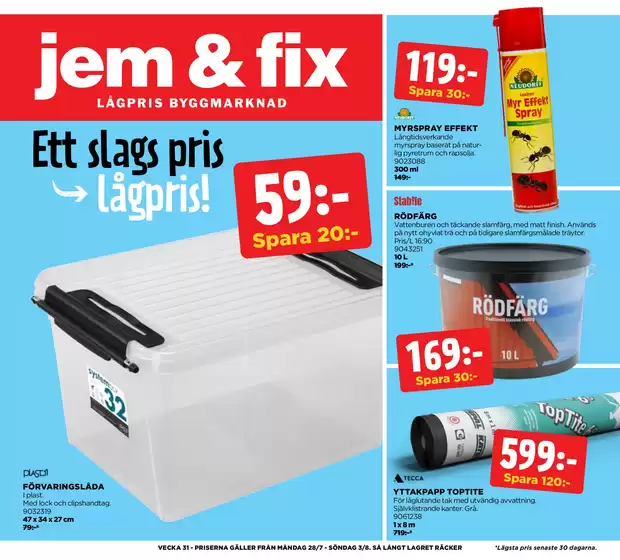 Jem&Fix-katalog i Trollhättan | Jem&Fix reklamblad | 2025-07-27T00:00:00.000Z - 2025-08-03T00:00:00.000Z