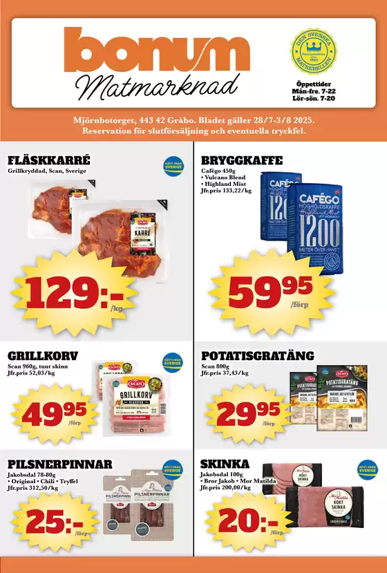 Bonum Matmarknad-katalog i Bunkeflostrand | Bonum Matmarknad reklambad | 2025-07-28T00:00:00.000Z - 2025-08-03T00:00:00.000Z