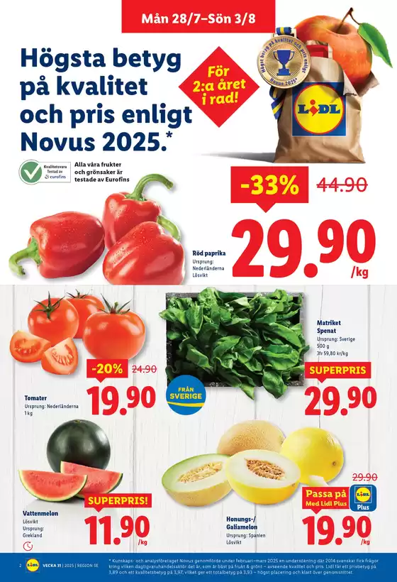 Nationell ERBJUDANDEN VECKA 31