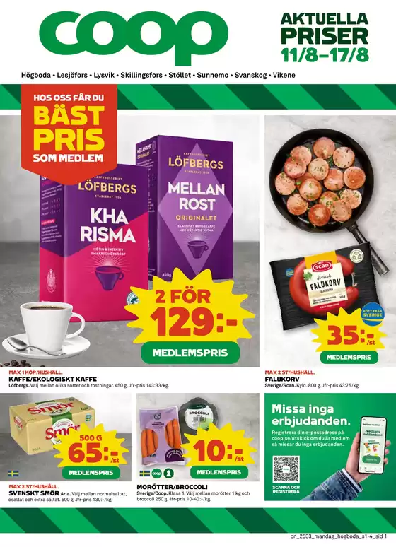 Coop-katalog i Nötesjö | Top-deals för alla kunder | 2025-08-11T00:00:00.000Z - 2025-08-17T00:00:00.000Z
