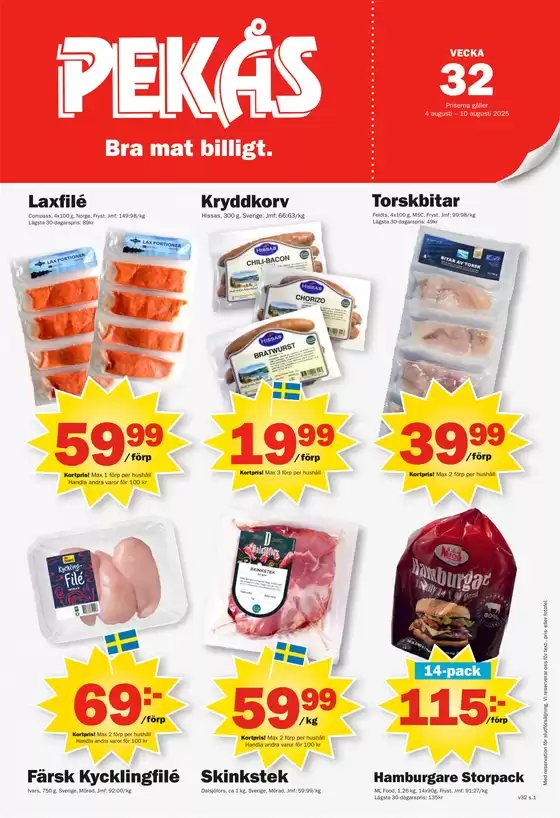 Pekås-katalog | Bra mat billigt! | 2025-08-08T00:00:00.000Z - 2025-08-10T00:00:00.000Z