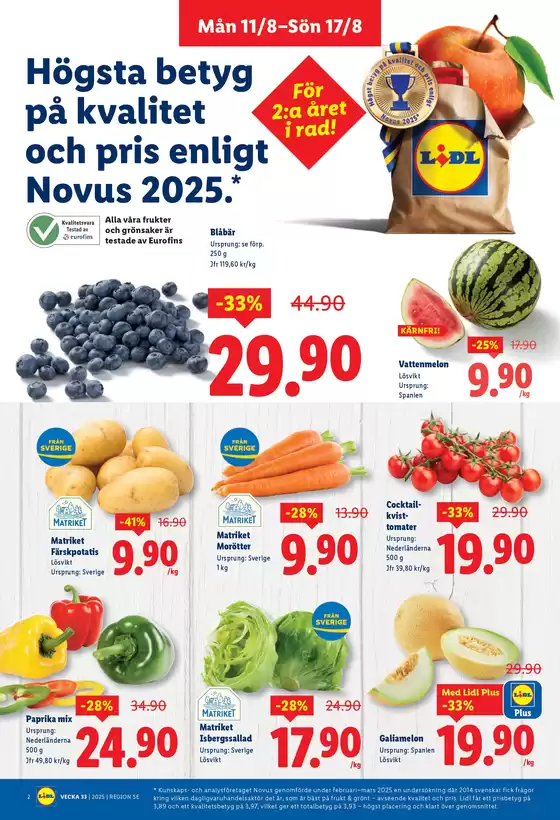 Nationell ERBJUDANDEN VECKA 33