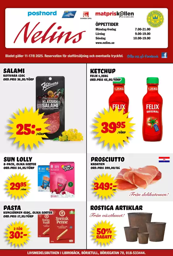 Nelins-katalog | Nelins Erbjudanden | 2025-08-11T00:00:00.000Z - 2025-08-17T00:00:00.000Z