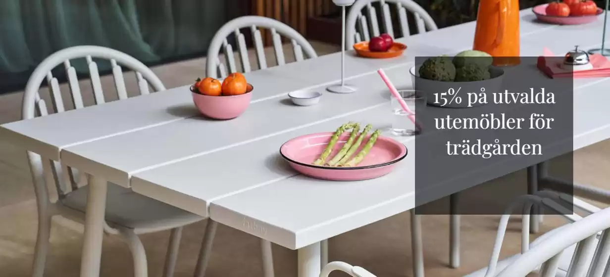 15% på utvalda utemöbler för trädgården!