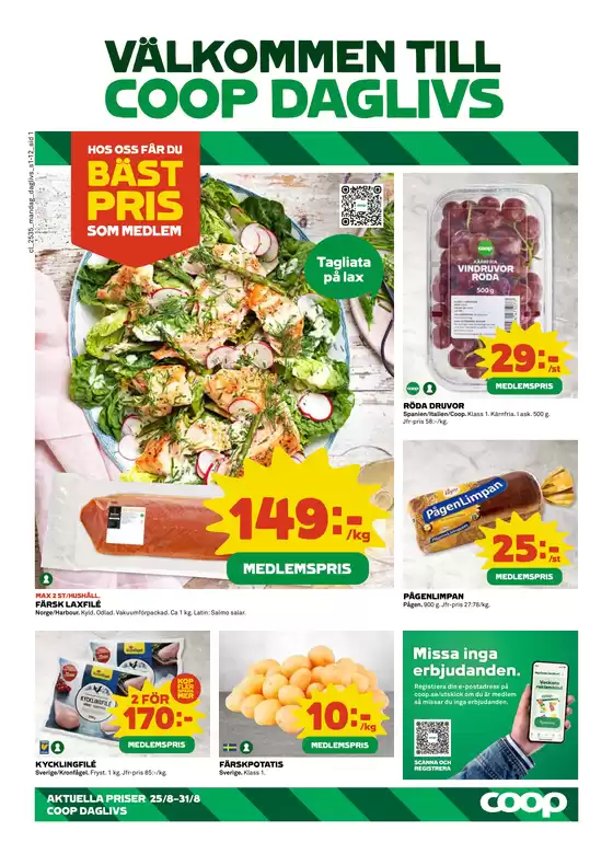 Coop Daglivs-katalog | Aktuella deals och erbjudanden | 2025-08-25T00:00:00.000Z - 2025-08-31T00:00:00.000Z