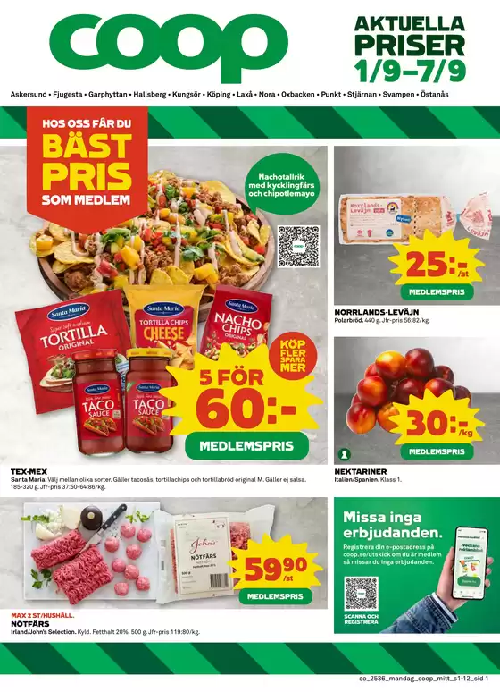 Coop-katalog i Vallentuna | Attraktiva specialerbjudanden för alla | 2025-09-01T00:00:00.000Z - 2025-09-07T00:00:00.000Z