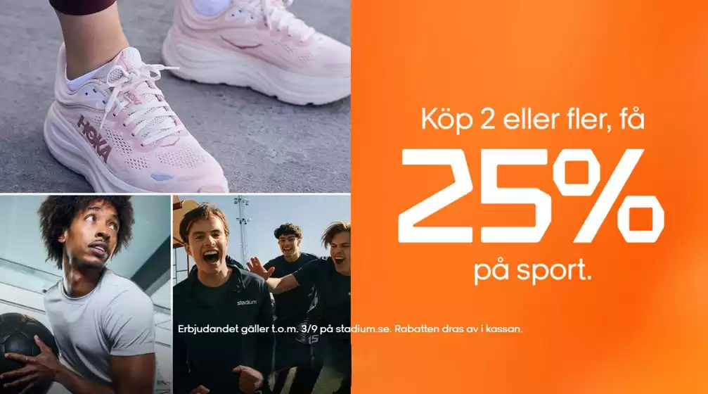 Stadium-katalog i Hemse | Köp 2eller fler, få 25% på sport! | 2025-08-29T00:00:00.000Z - 2025-09-03T00:00:00.000Z