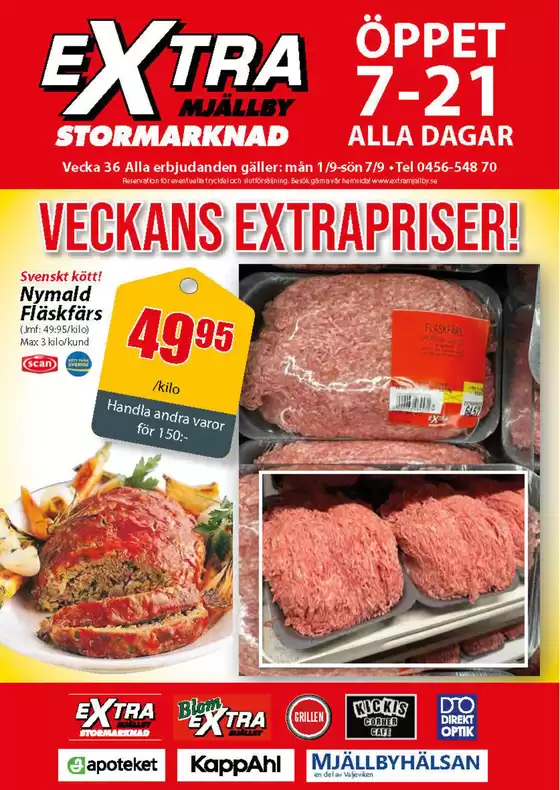 Extra Mjällby Stormarknad-katalog i Drottningholm | Extra Mjällby Stormarknad veckans blad | 2025-09-01T00:00:00.000Z - 2025-09-07T00:00:00.000Z