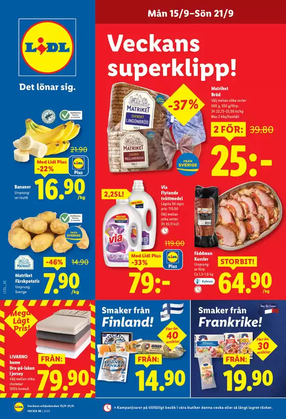 Nationell ERBJUDANDEN VECKA 38