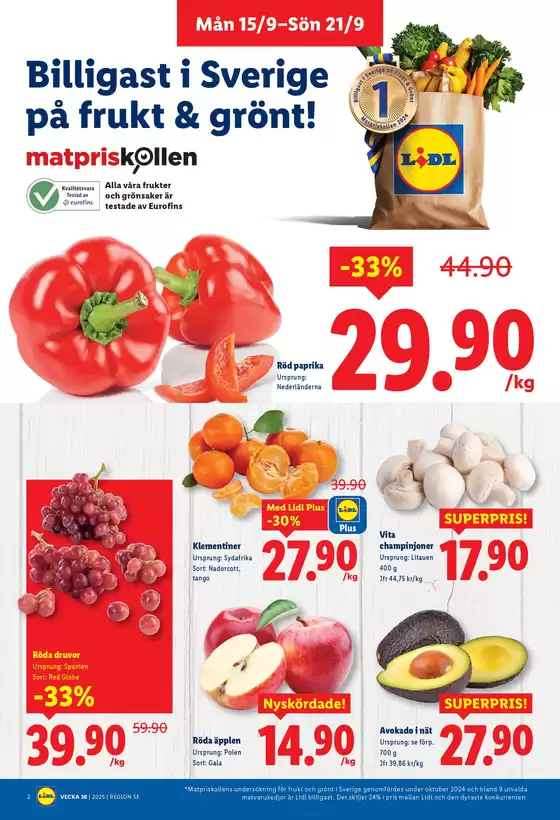 Nationell ERBJUDANDEN VECKA 38