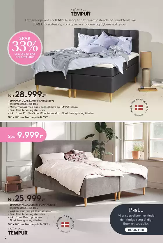 Vi er specialister i at finde den rigtige seng til dig!