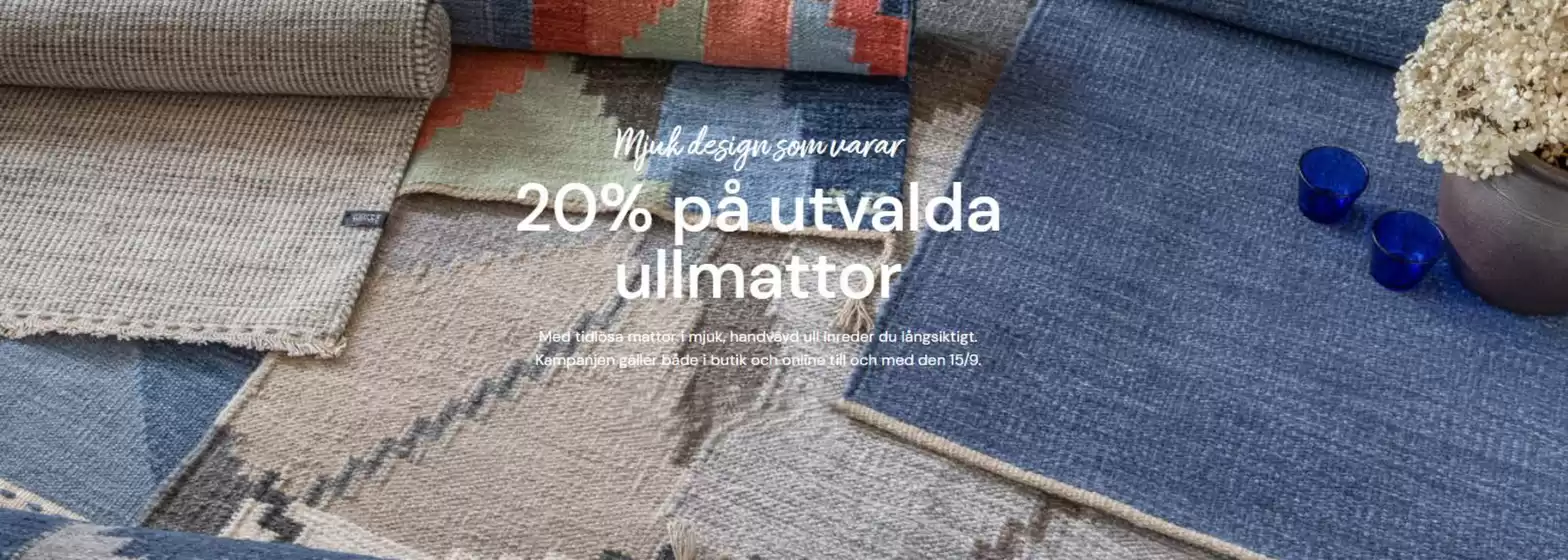 20% på utvalda ullmattor!