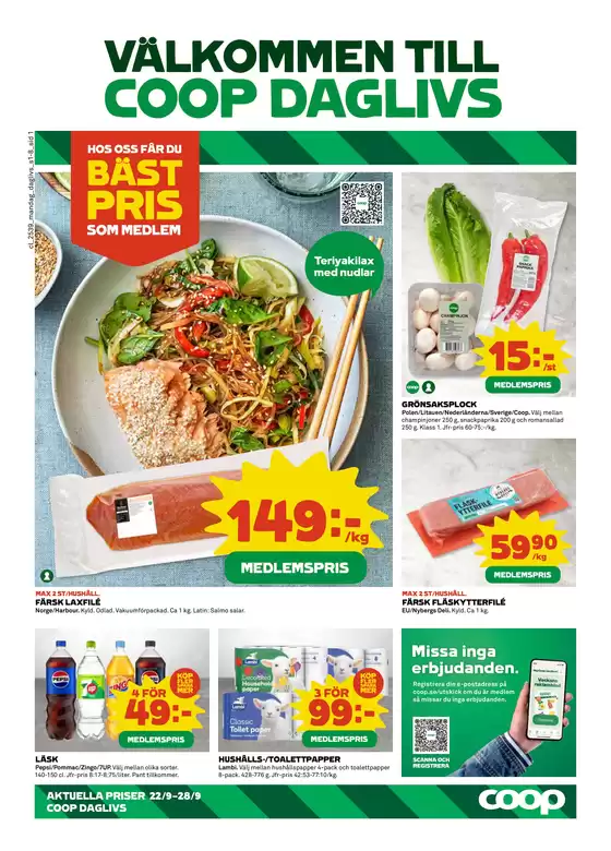 Coop Daglivs-katalog | Rabatter och kampanjer | 2025-09-22T00:00:00.000Z - 2025-09-28T00:00:00.000Z
