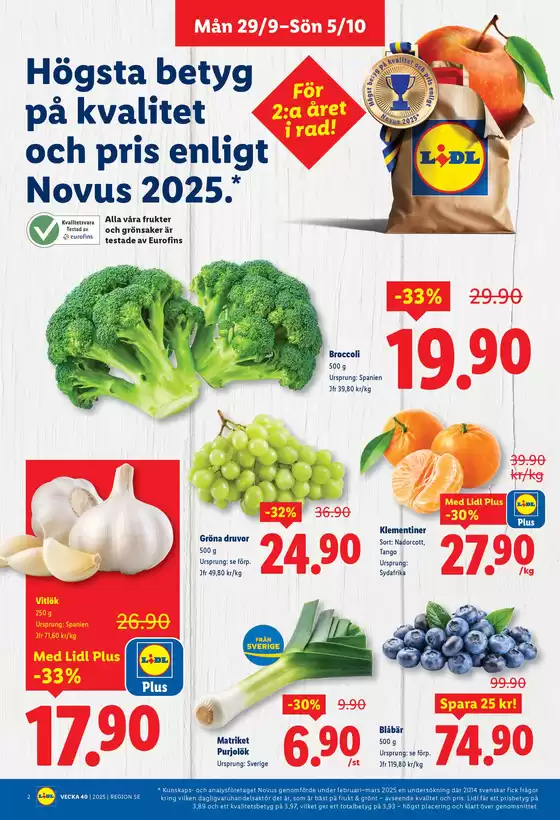 Nationell ERBJUDANDEN VECKA 40