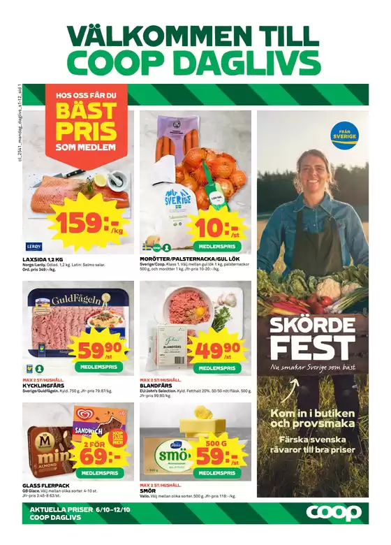 Coop Daglivs-katalog i Helsingborg | Fantastiska rabatter på utvalda produkter | 2025-10-06T00:00:00.000Z - 2025-10-12T00:00:00.000Z