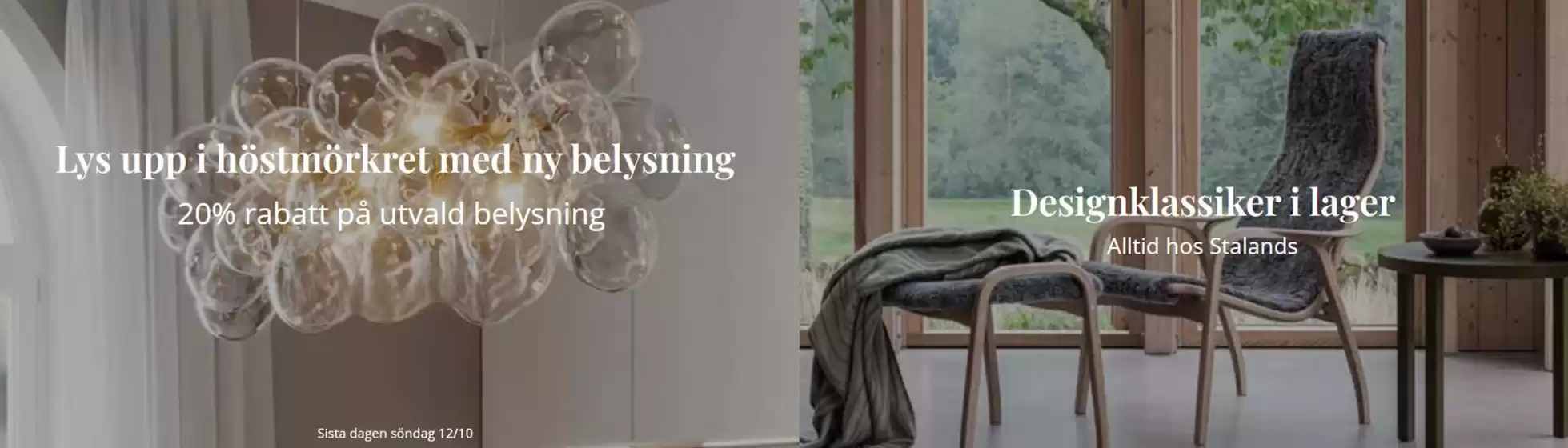Stalands-katalog i Järfälla | Upp till 20% rabatt på utvald belysning! | 2025-10-08T00:00:00.000Z - 2025-10-23T00:00:00.000Z