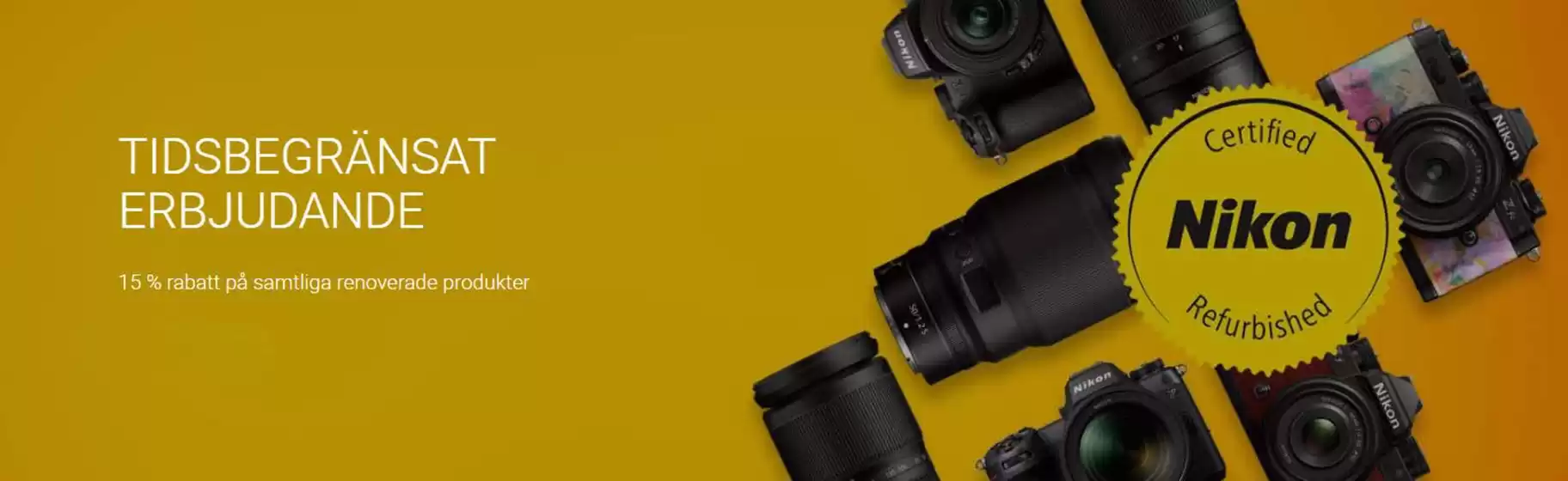 Nikon-katalog i Halmstad | 15% rabatt på renoverade produkter! | 2025-10-21T00:00:00.000Z - 2025-11-05T00:00:00.000Z