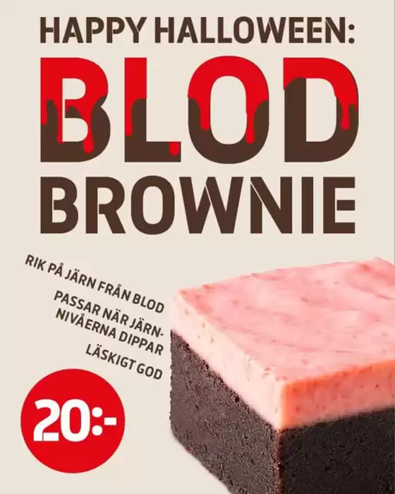 7 eleven-katalog i Timrå | Happy Halloween! Blod brownie. | 2025-10-30T00:00:00.000Z - 2025-11-05T00:00:00.000Z