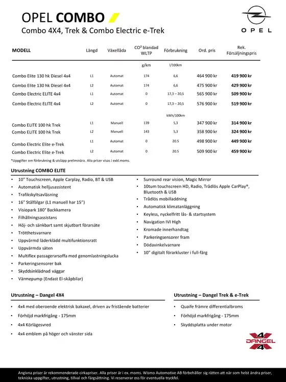 Opel combo dangel 4x4 trek e trek