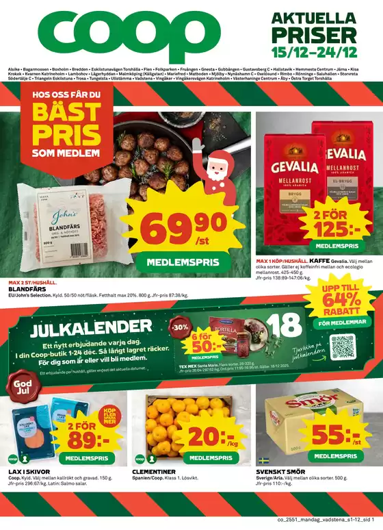 Coop Konsum-katalog i Västerås | Våra bästa deals för dig | 2025-12-15T00:00:00.000Z - 2025-12-24T00:00:00.000Z