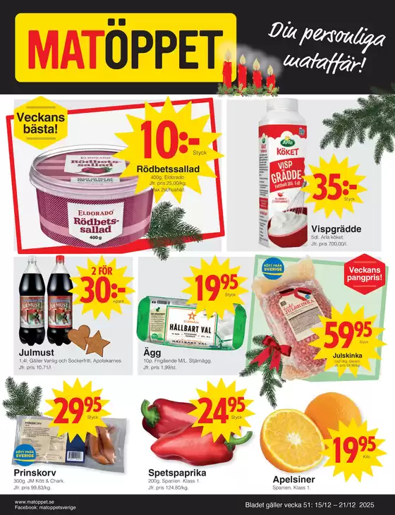 Matöppet-katalog i Halmstad | Matoppet reklamblad | 2025-12-15T00:00:00.000Z - 2025-12-21T00:00:00.000Z