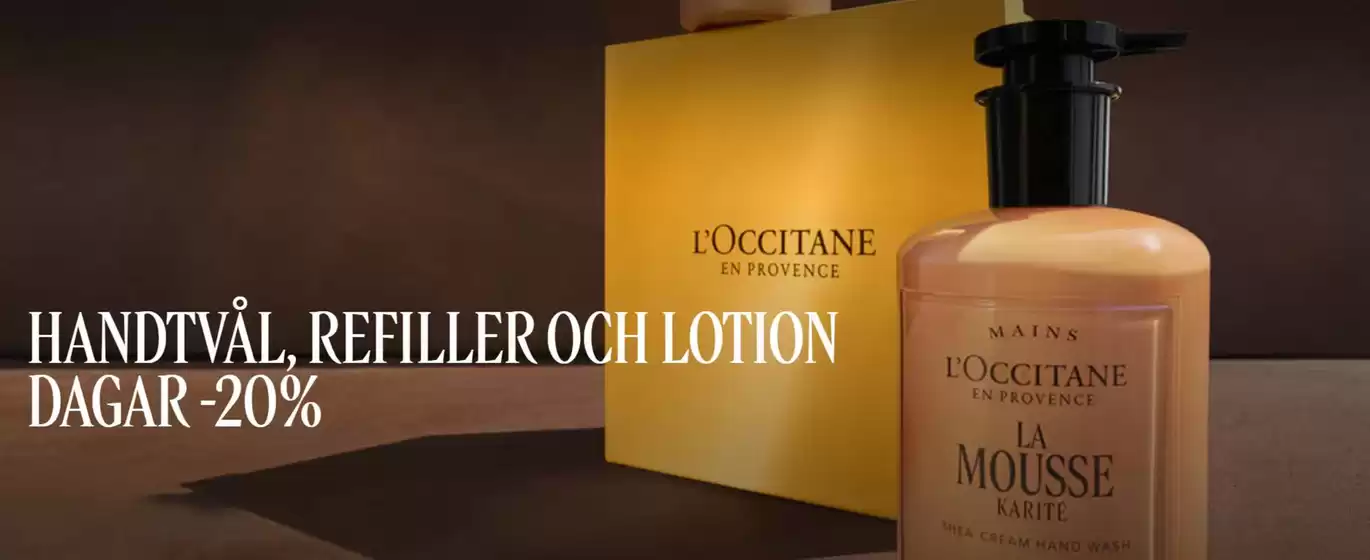 L'Occitane-katalog i Karlstad | Hand lotion och handtvål-refiller -20%! | 2025-12-15T00:00:00.000Z - 2025-12-30T00:00:00.000Z