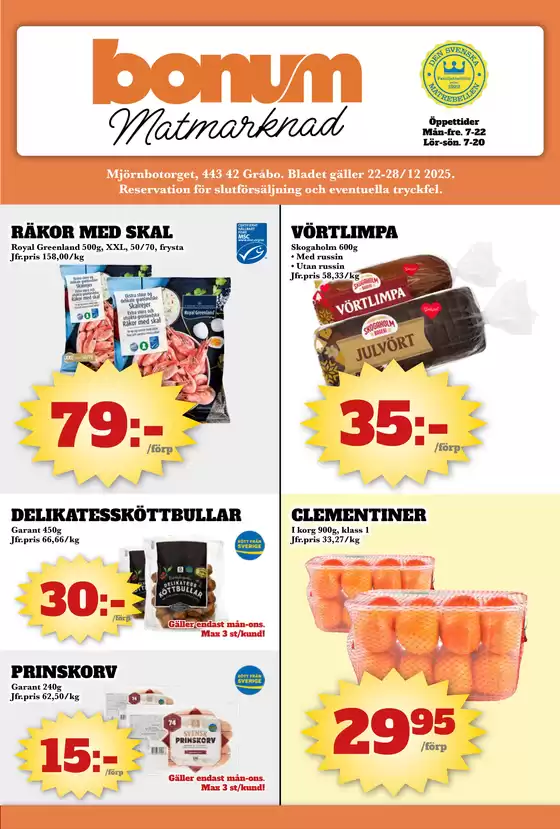 Bonum Matmarknad-katalog i Ystad | Bonum Matmarknad reklambad | 2025-12-22T00:00:00.000Z - 2025-12-28T00:00:00.000Z