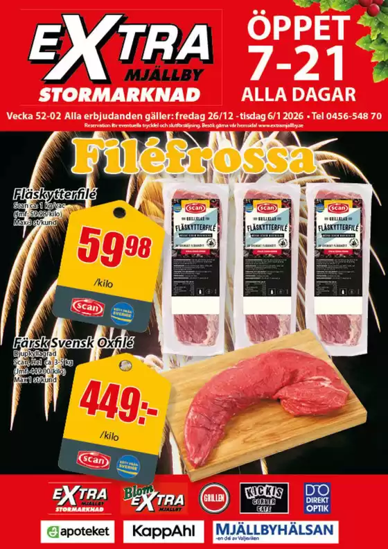 Extra Mjällby Stormarknad-katalog i Motala | Extra Mjällby Stormarknad veckans blad | 2025-12-26T00:00:00.000Z - 2026-01-06T00:00:00.000Z