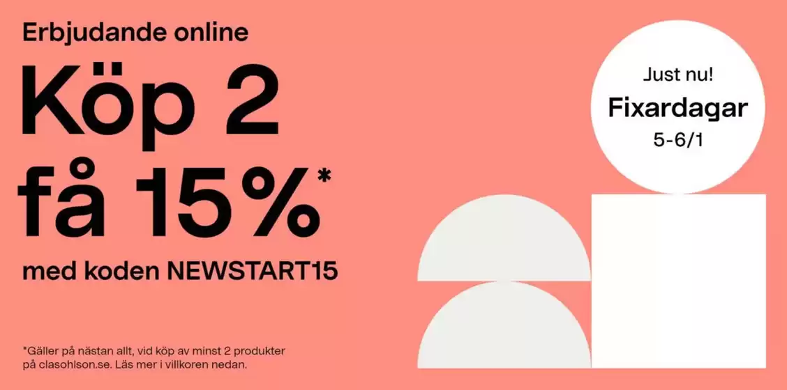 Clas Ohlson-katalog i Varberg | Köp 2 få 15%! | 2026-01-05T00:00:00.000Z - 2026-01-06T00:00:00.000Z