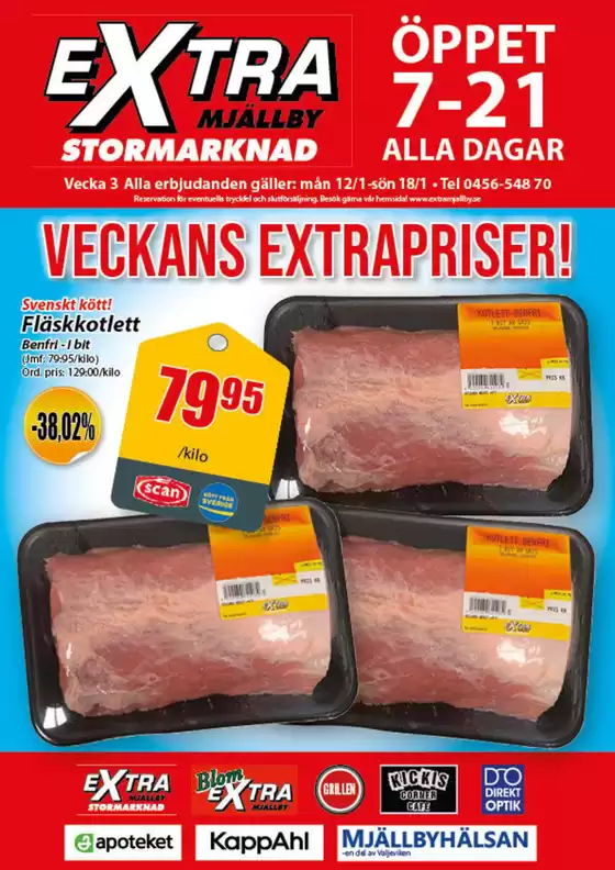 Extra Mjällby Stormarknad-katalog i Laholm | Extra Mjällby Stormarknad veckans blad | 2026-01-12T00:00:00.000Z - 2026-01-18T00:00:00.000Z