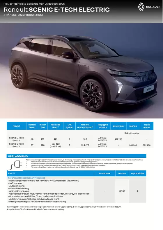 Renault-katalog i Göteborg | prislista Renault Scenic E-Tech electric | 2026-01-27T00:00:00.000Z - 2026-02-10T00:00:00.000Z