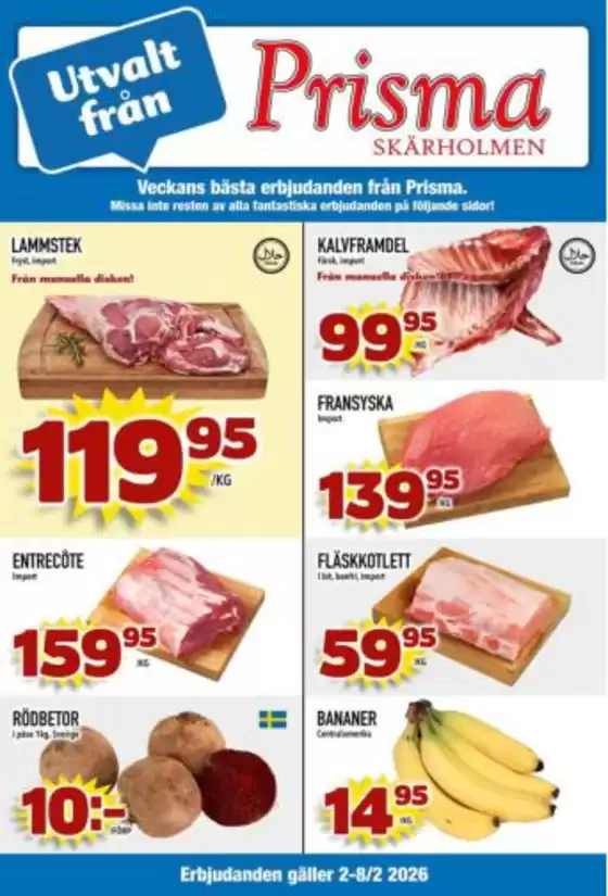 Prisma Skärholmen-katalog i Gråbo | Prisma Mat reklambad | 2026-02-02T00:00:00.000Z - 2026-02-08T00:00:00.000Z