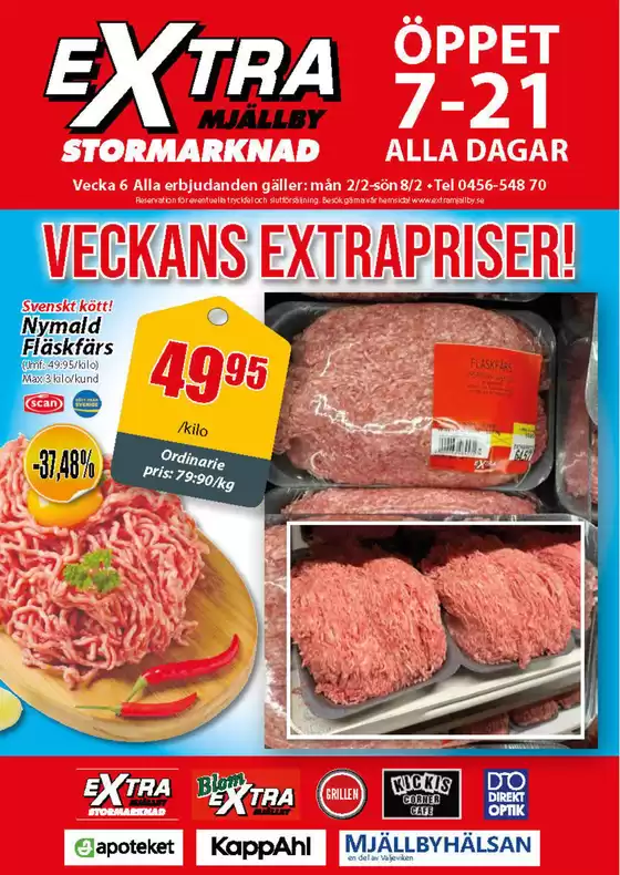 Extra Mjällby Stormarknad-katalog i Gråbo | Extra Mjällby Stormarknad veckans blad | 2026-02-02T00:00:00.000Z - 2026-02-08T00:00:00.000Z