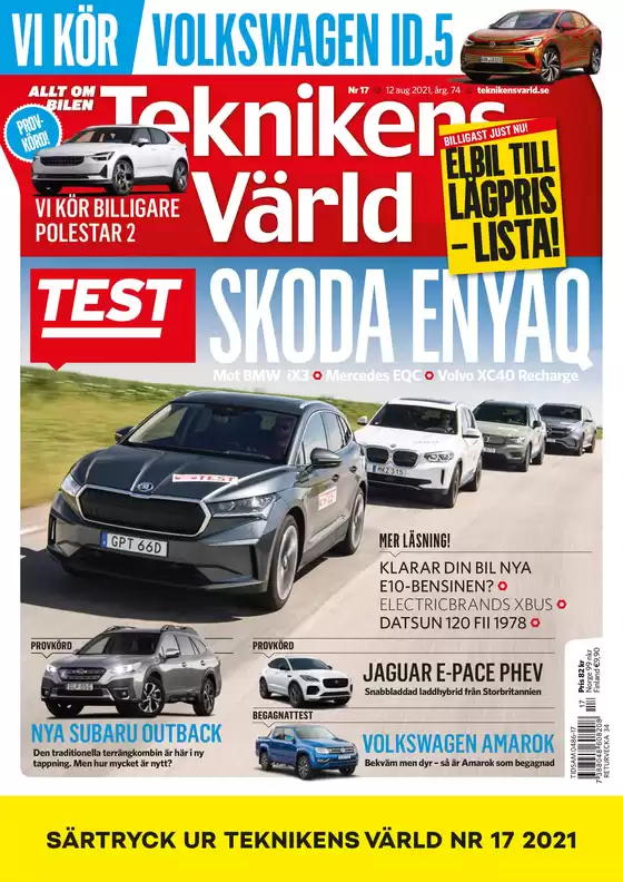 ŠKODA-katalog i Köping | Teknikens Värld Enyaq har det en elbilsköpare söker efter | 2026-02-06T00:00:00.000Z - 2026-02-20T00:00:00.000Z