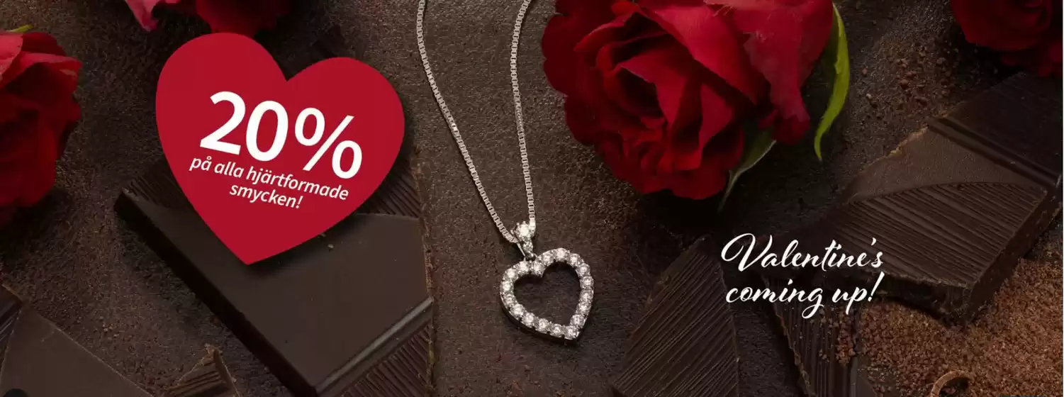 Hallbergs Guld-katalog i Umeå | 20% på alla hjärtformade smycken! | 2026-02-06T00:00:00.000Z - 2026-02-15T00:00:00.000Z