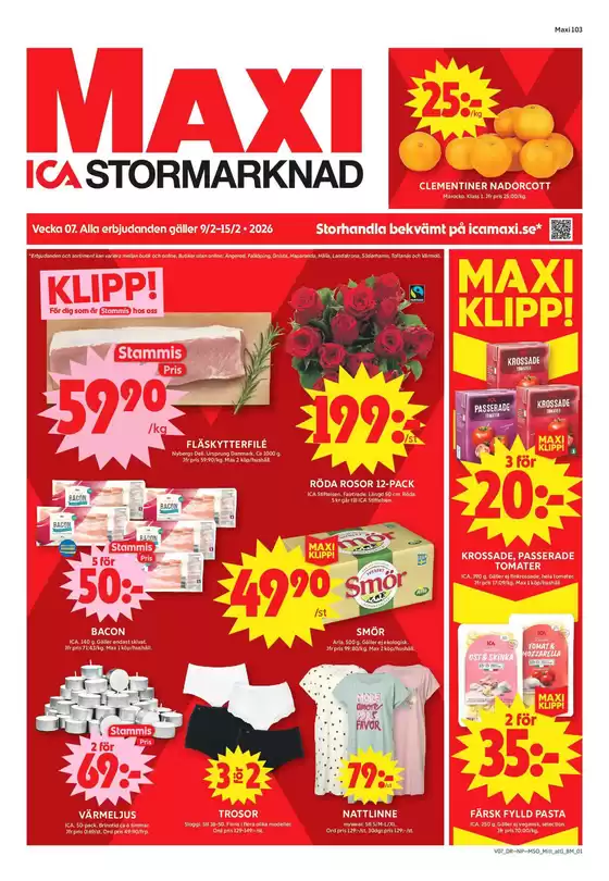 ICA Maxi-katalog i Getinge | Erbjudanden för fyndjägare | 2026-02-09T00:00:00.000Z - 2026-02-15T00:00:00.000Z