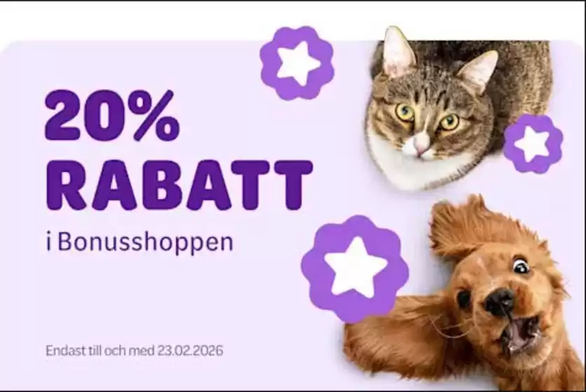 Zooplus-katalog i Umeå | 10-25% rabbat! | 2026-02-13T00:00:00.000Z - 2026-02-23T00:00:00.000Z