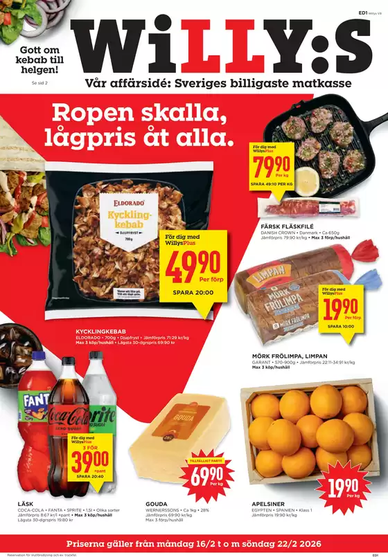 Willys-katalog i Uppsala | Våra bästa erbjudanden för dig | 2026-02-16T00:00:00.000Z - 2026-02-22T00:00:00.000Z