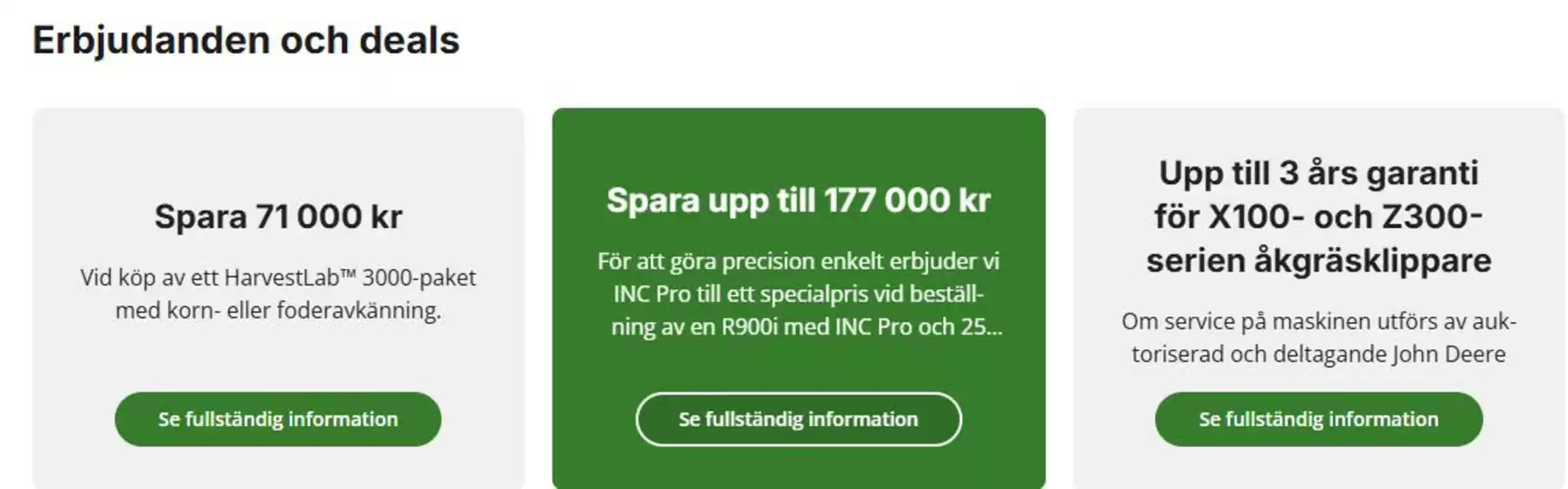 John Deere-katalog i Hudiksvall | Erbjudanden och deals! | 2026-02-17T00:00:00.000Z - 2026-03-31T00:00:00.000Z