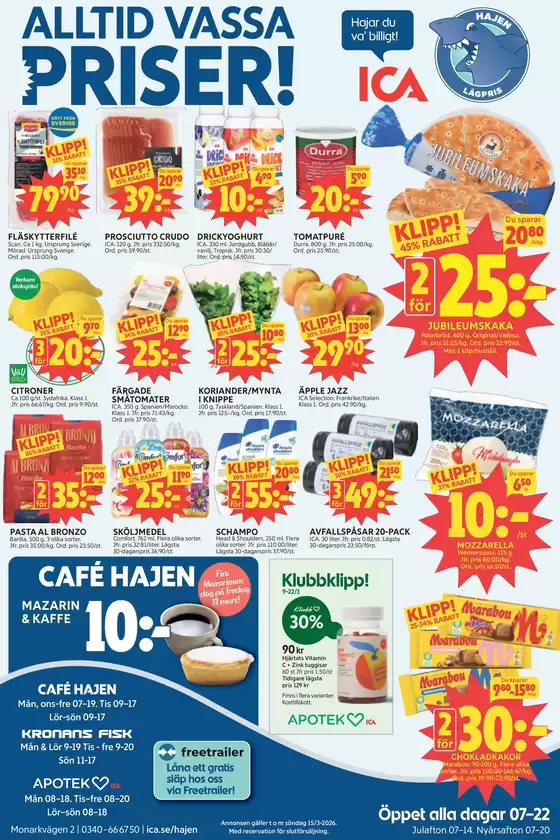 ICA Hajen Lågpris-katalog i Mölndal | ICA Hajen Lågpris reklamblad | 2026-03-09T00:00:00.000Z - 2026-03-15T00:00:00.000Z
