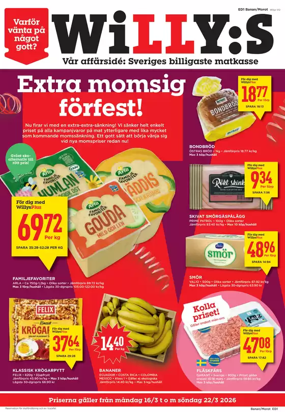 Willys-katalog i Linköping | Fantastiskt erbjudande för fyndjägare | 2026-03-16T00:00:00.000Z - 2026-03-22T00:00:00.000Z