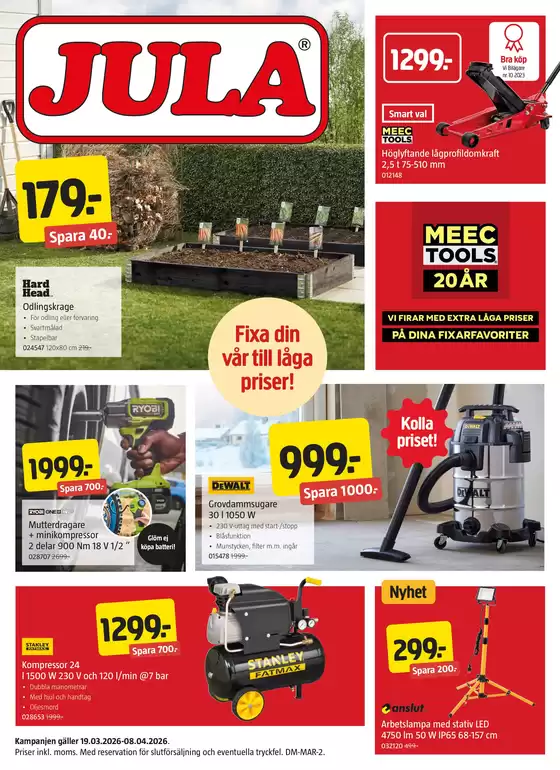 Jula-katalog | kampanjbladet Jula | 2026-03-19T00:00:00.000Z - 2026-04-08T00:00:00.000Z