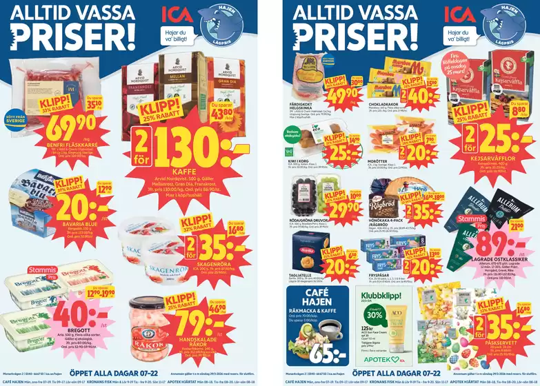 ICA Hajen Lågpris-katalog i Täby | Alltid vassa priser! | 2026-03-27T00:00:00.000Z - 2026-03-29T00:00:00.000Z