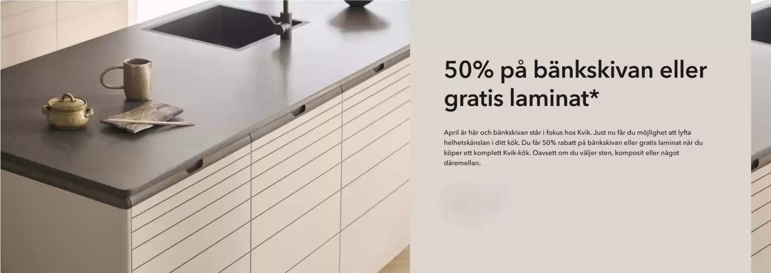 Kvik-katalog i Uppsala | 50% på bänkskivan eller gratis laminat! | 2026-04-02T00:00:00.000Z - 2026-04-16T00:00:00.000Z