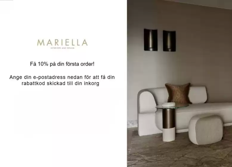 Mariella-katalog i Skövde | Få 10% rabatt på din första order! | 2026-04-03T00:00:00.000Z - 2026-05-31T00:00:00.000Z